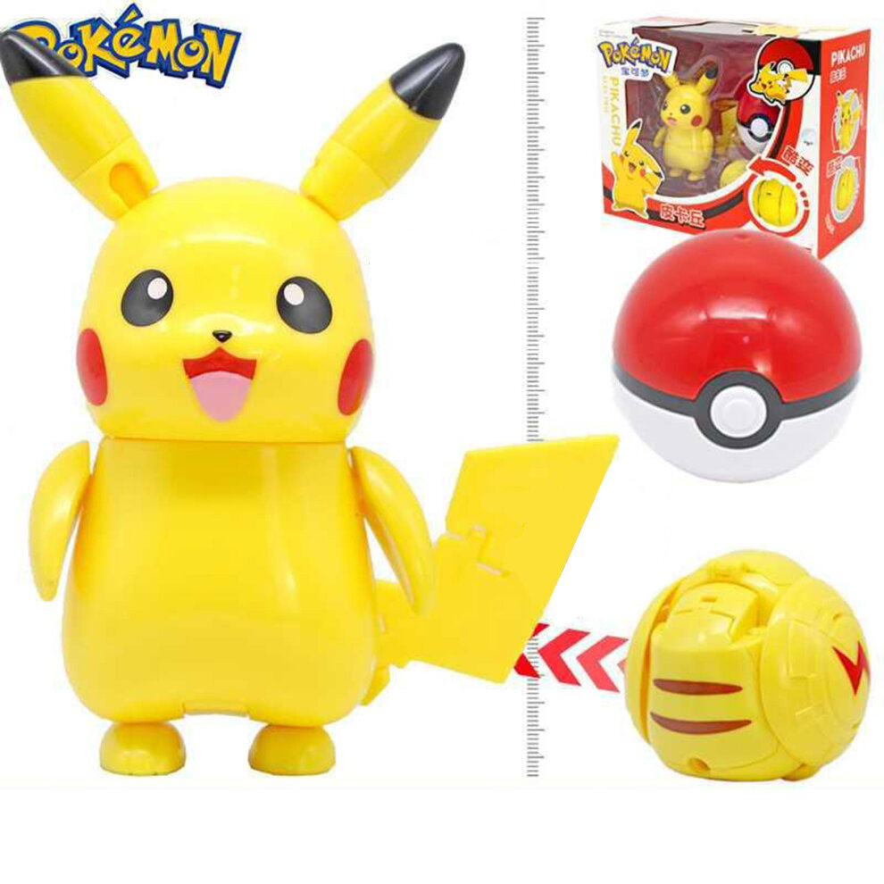 Pokemon Pokeball Monster Pikachu Anime Action Figure Deformable Ball for Throwing Collectible Model Toy for Kid Christmas Gift