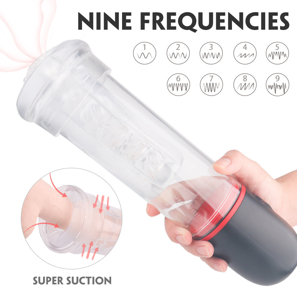 Sex Toy for Men Automatic Sex Machine Cup Huge Water Penis Pump Enlargement Penis Extender Exercise for Male Masturbating with Sucking Modes