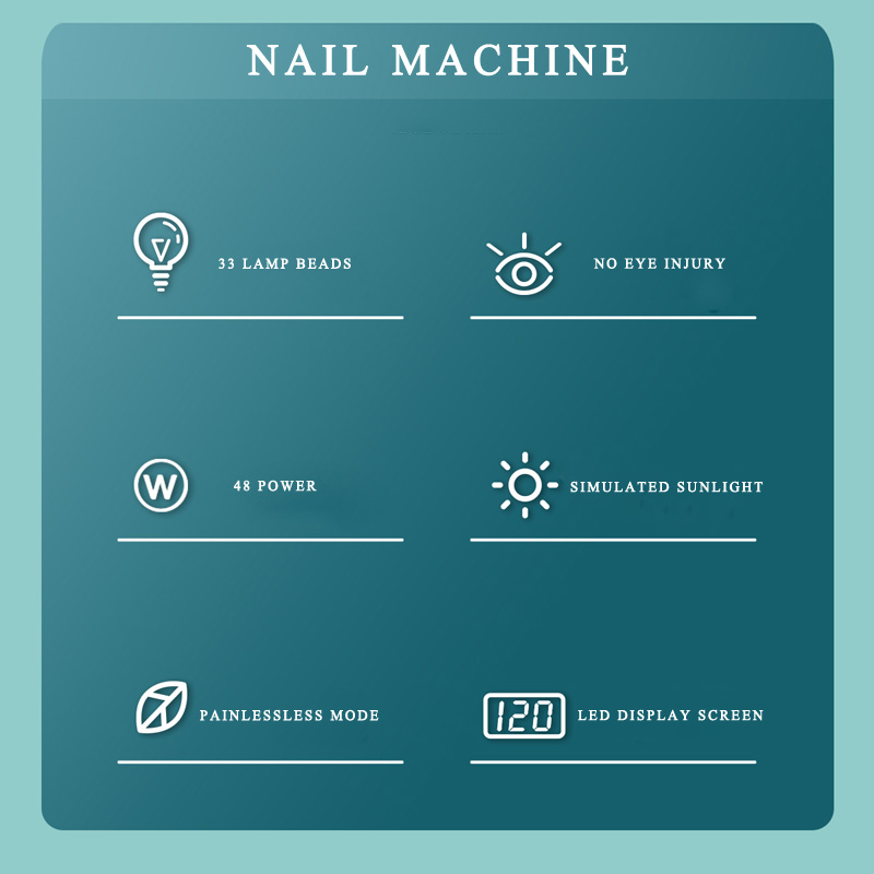 UV Nail Dryer 48W Nail Lamps LED Light Professional Salon Equipment Machine Manicure Tool Painless Mode Fast Drying All Gel Curing Polish 4 Timer