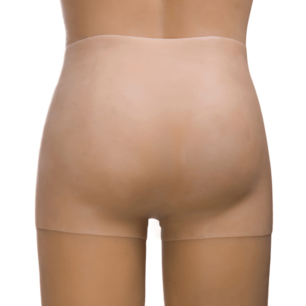 (Flesh Size S) Fake Vagina Pants Pluggable Full Silicone Vagina Shaper Underwear for Crossdresser Transgender Drag Queen Shemale Sex Cosplay