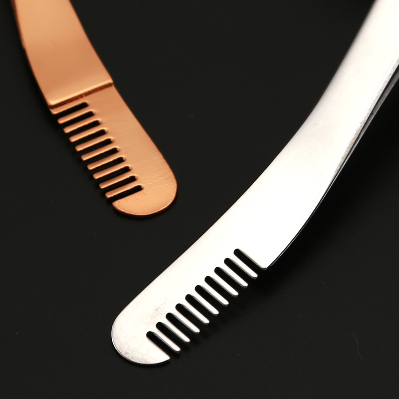 Eyelashes Tweezers False Lashes Applicator Stainless Steel Lash Extension Tweezers with Comb Classic Lashes Smeared Natural Beauty Tools for Volume Isolation Ergonomic Curved Makeup Artist Salon Home Use 3pcs Set