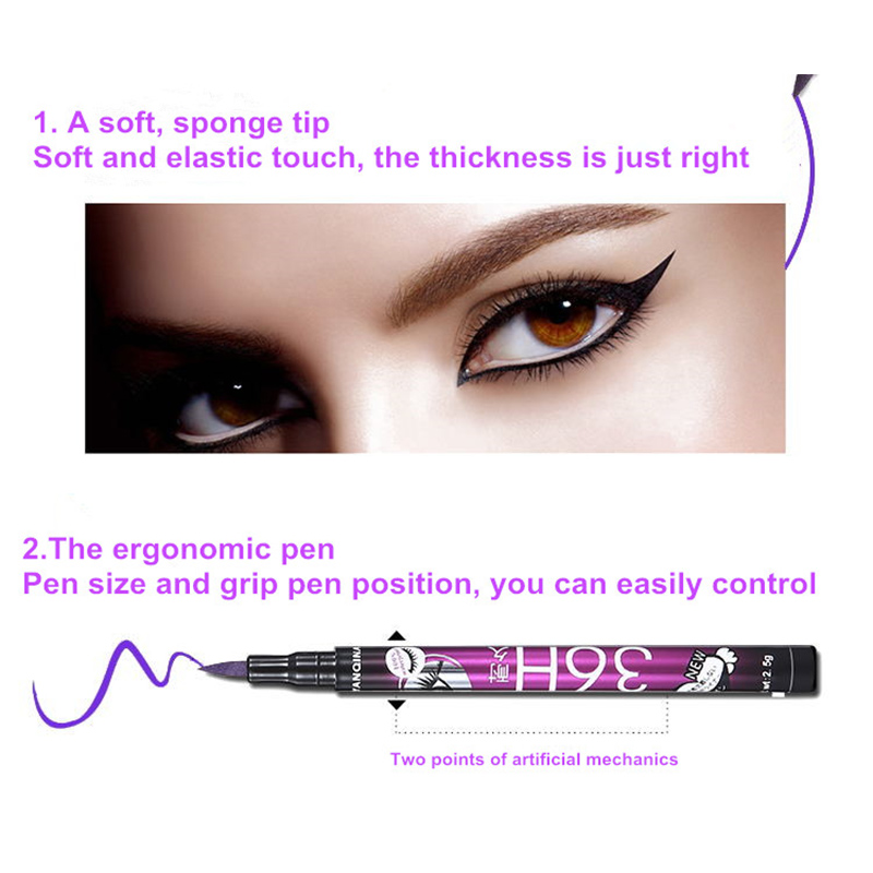 (3PCS Black) Liquid Eyeliner Pencil Eye Liner Pen Portable Quick Dry Waterproof 36 Hours Long-lasting Sweatproof No Blooming Cosmetics Beauty Makeup Tools
