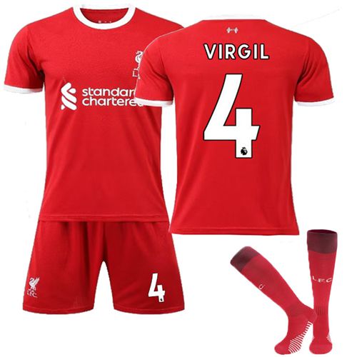 VIRGIL#4 LFC Home Football Kit Jersey Teens Kids Boys Football Kit Sport