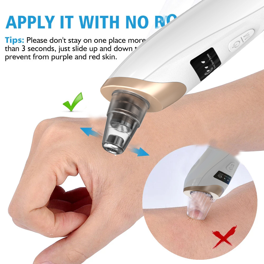 Blackhead Remover Vacuum Facial Pore Cleaner Household Electric Acne Comedone Whitehead Extractor Tool LCD Display Skin Car Device  For Women And Men