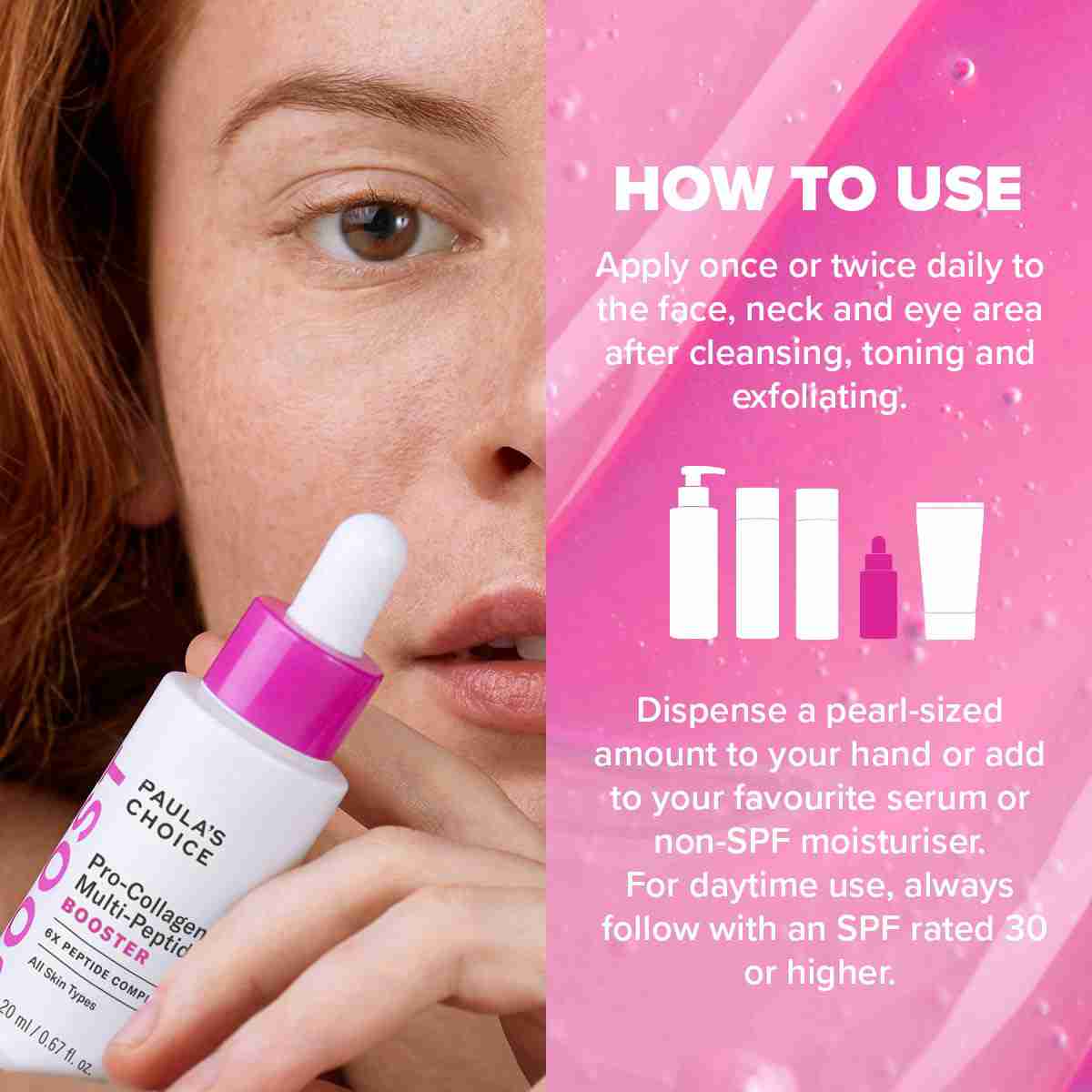 Paulas Choice Pro-Collagen Multi-Peptide Booster 6x PEPTIDE COMPLEX - Gentle Treatment That Smooths Fine Lines – Peptide Complex Offers Multi-Layer Support – With Amino Acids - All Skin Types - 20 ml