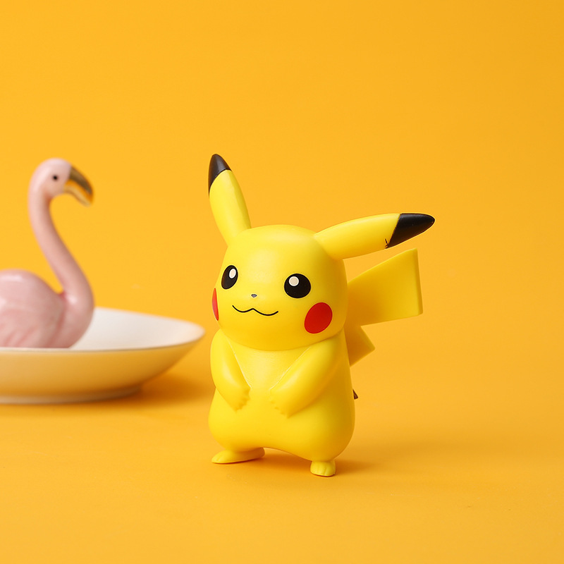 (Pikachu) Pokemon Toys Pikachu Charmander Psyduck Squirtle Jigglypuff Bulbasaur Anime Figures Pikachu Kawaii Model Ornaments Decoration Collection Kids Gift