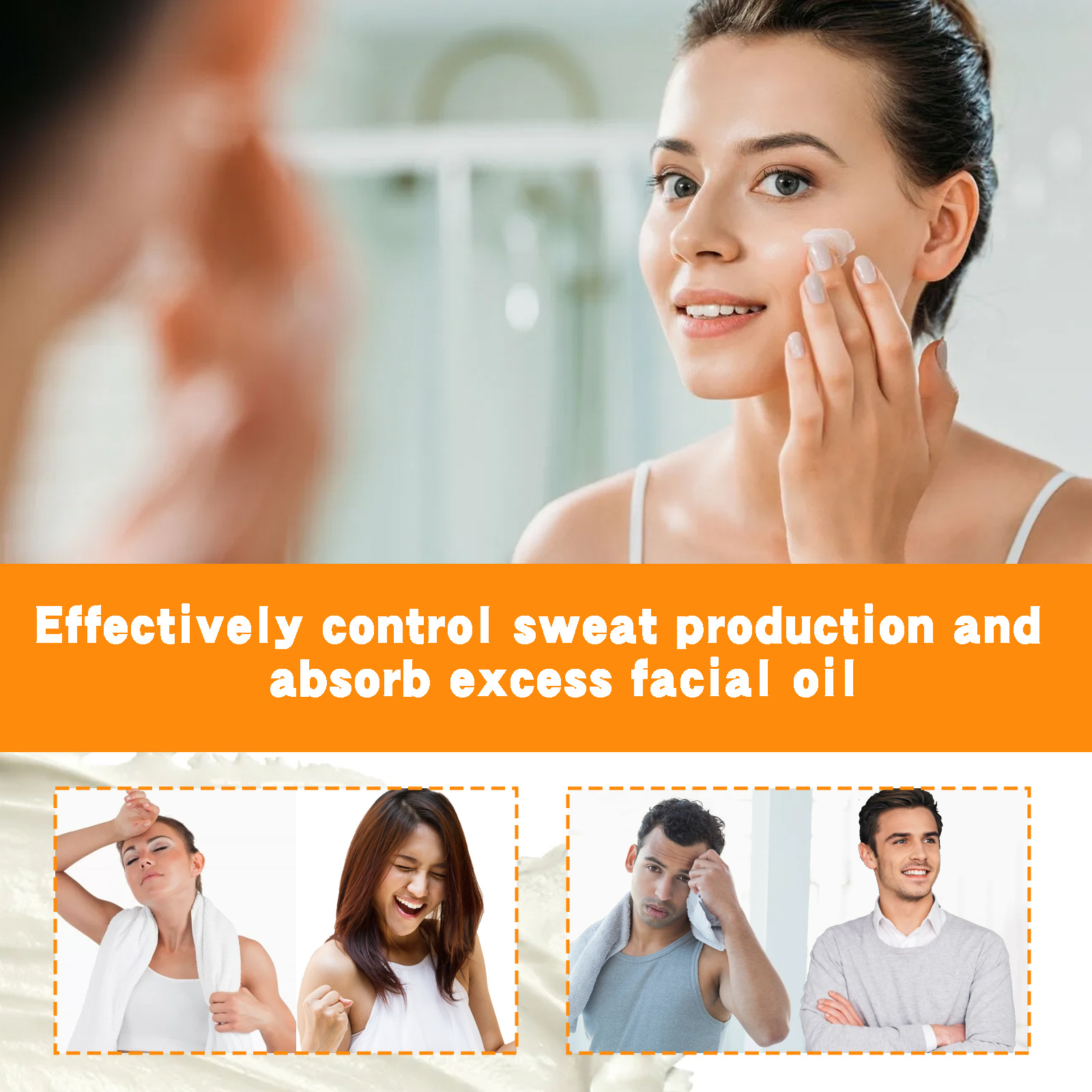 Sweat Absorbing Face Lotion Long Lasting Refreshing Oil Control Antiperspirant Anti Sweating Cream Makeup Base for Men and Women