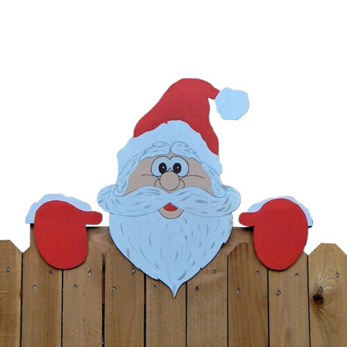 Christmas Fence Peeker Decoration Outdoor Garden Decor Funny Reindeer Santa Claus Snowman  Ornaments for Yard Patio