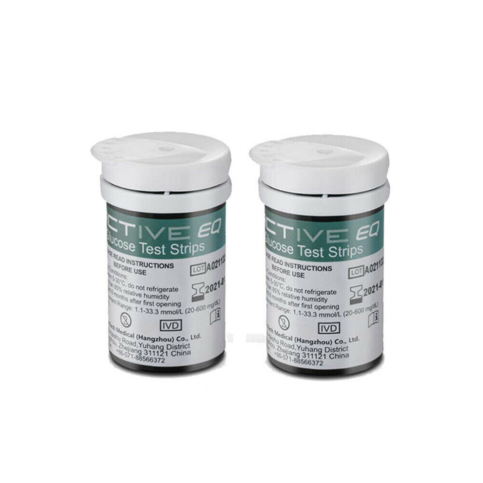 Blood Glucose Test Strips Blood Sugar Test Strips x 50 and Diabetes Lancets x 50 for UK Diabetics Compatible with Exactive EQ
