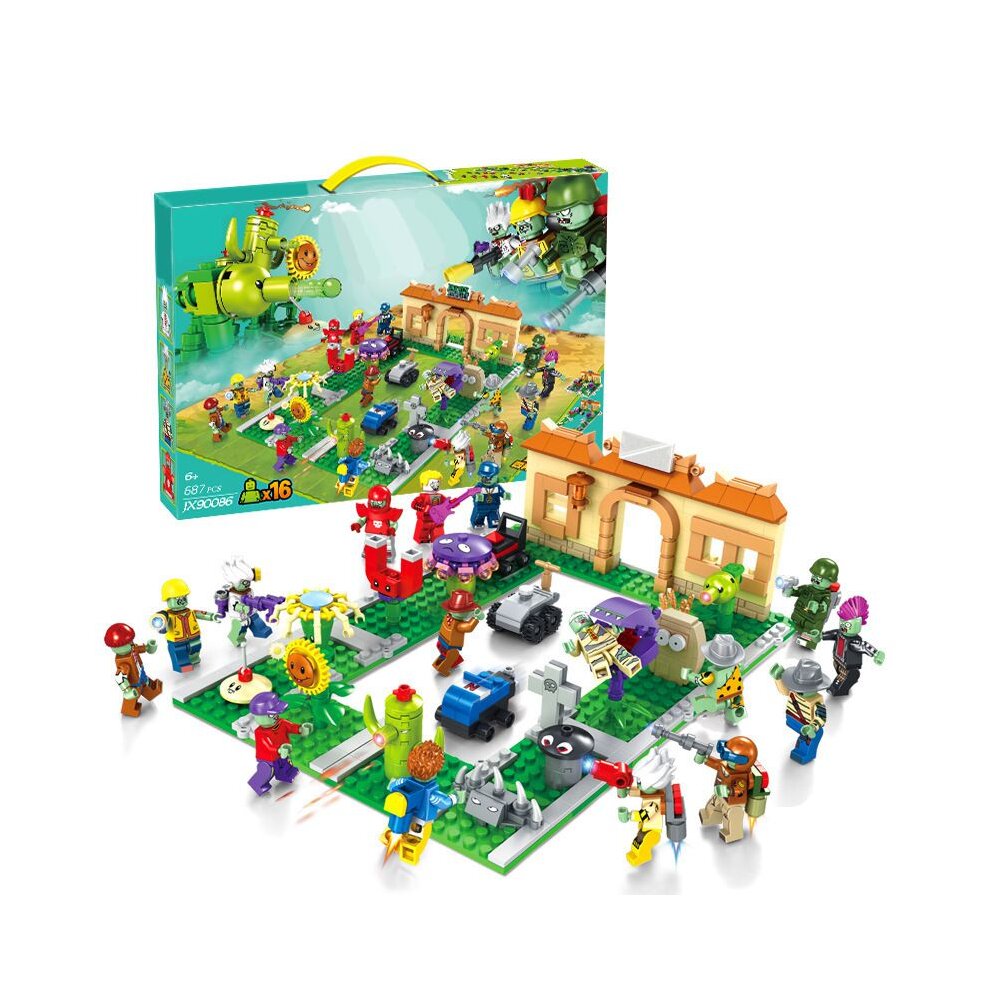 Plants Vs Zombies Interactive Boxed Building Block Figures Toy Kids Gift Compatible with LEGO