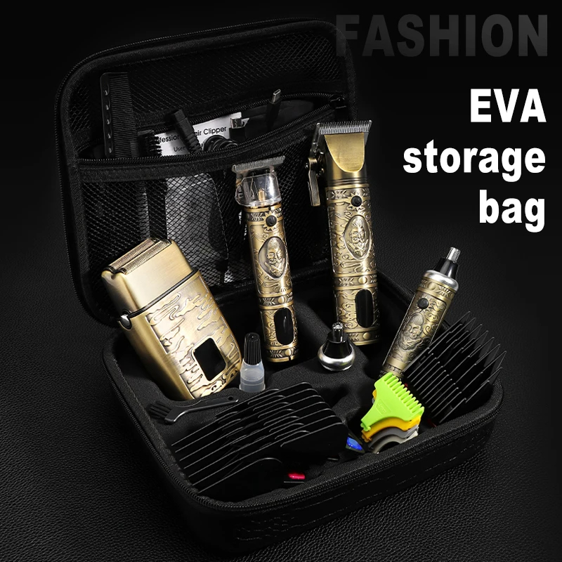 All Metal Hair Clippers Ears Nose Hair Trimmer Electric Shaver Set Hair Cutting Machine Mens Grooming Tools
