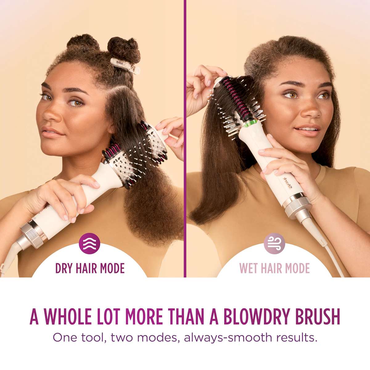 Shark Hair Straightener Hair Smooth Style Heated Comb + Blow Dryer Brush Wet & Dry Modes, Smoothing Hot Air Brush with 3 Temperatures
