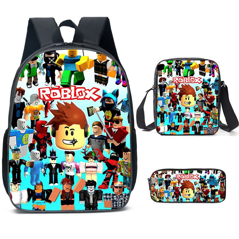 (Style A) 3PCS ROBLOX Game Backpack Lunch Bag Pencil Case Set Kids Gift