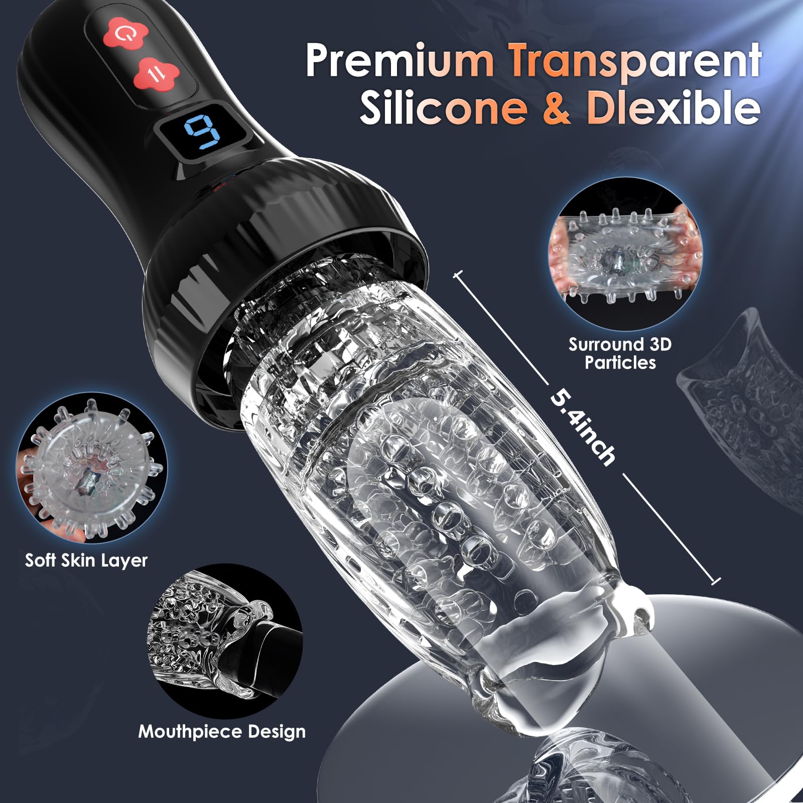 Electric Male Masturbator Sex Toys for Men LCD Display Mastuabors Toy Hands Free for Penis Stimulation Rotating Thrusting Adult Pocket Pussy Sex Doll