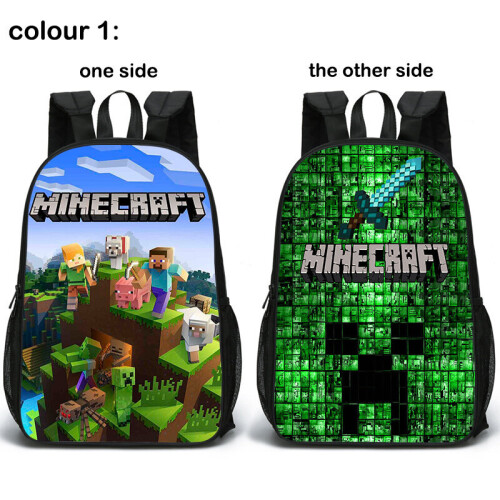 Minecraft School Bag Double-sided Backpack Kids Gift