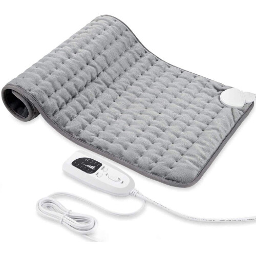Heating Pads for Back Pain and Cramps Relief Soft Electric Heat Pad with 6 Heat Settings Auto Shut Off Machine Timing Settings Washable 12 Inch