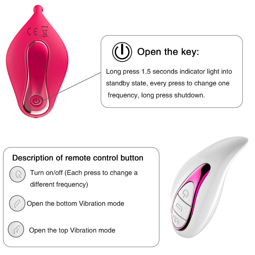 (Rose Red) Wearable Dildo Vibrator Anal Clit Stimulate G Spot Female Masturbator Remote Control Panties Vibrating Wireless Wearable Sex Toys Women Adult Products