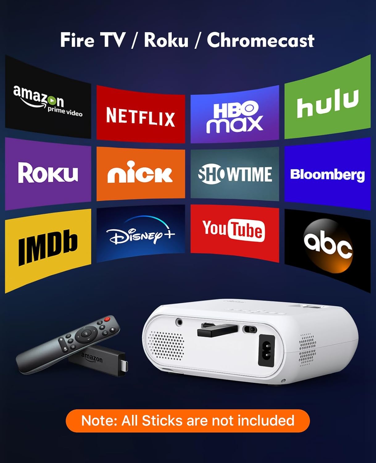 Projector Home Theatre projector 1080P Full HD Supported Upgraded 12000 Lux Video Mini Projector Compatible with iOS Android Tablet PC TV Stick USB DVD Game