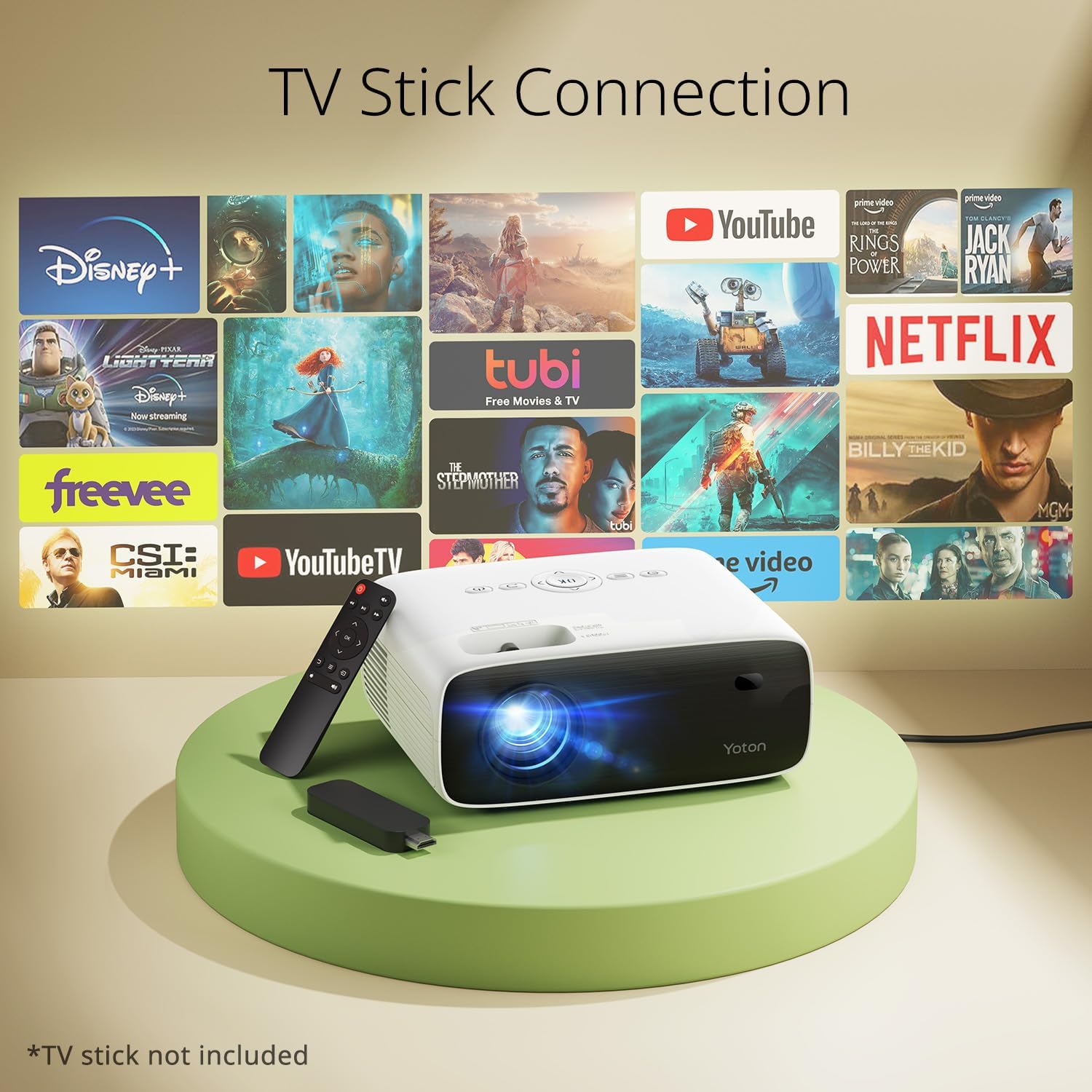 Bluetooth Projector 4K with Tripod Projector Native 1080P 18000 Lumens Bluetooth Portable Home Video Movie Projector Compatible with iOS Android HDMI USB AV and SD Card Best for Home Cinema
