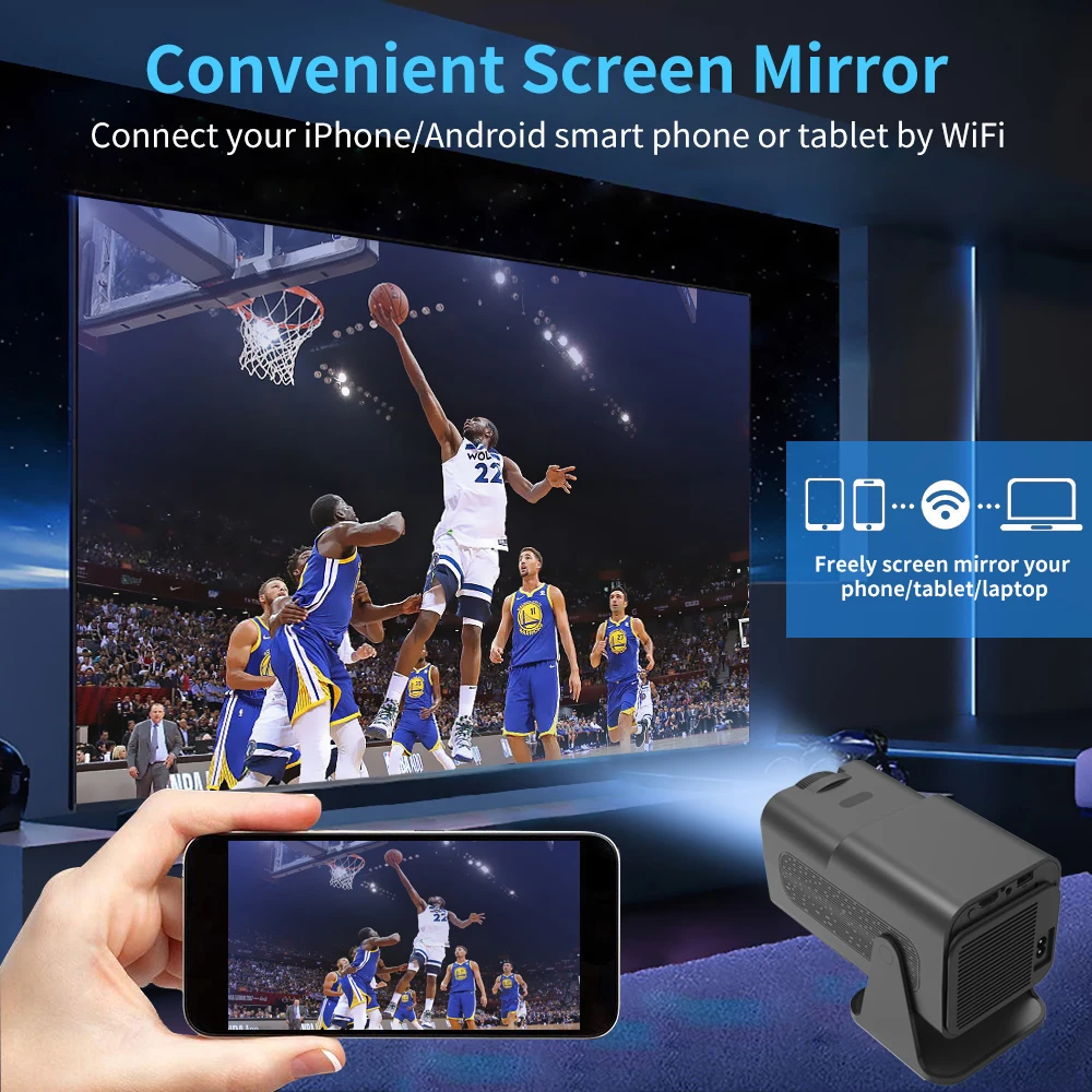 Smart Game Projector Controller Portable Projector 4K Android Wifi BT Mini Projetors 1080P Resolution Home Theater Cinema and Gaming Enthusiasts