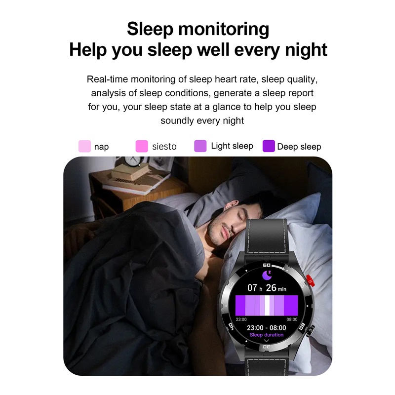 1.3inch Air Pump Blood Pressure Measurement Smart Watch Precision Blood Oxygen Sleep Monitoring Smartwatch