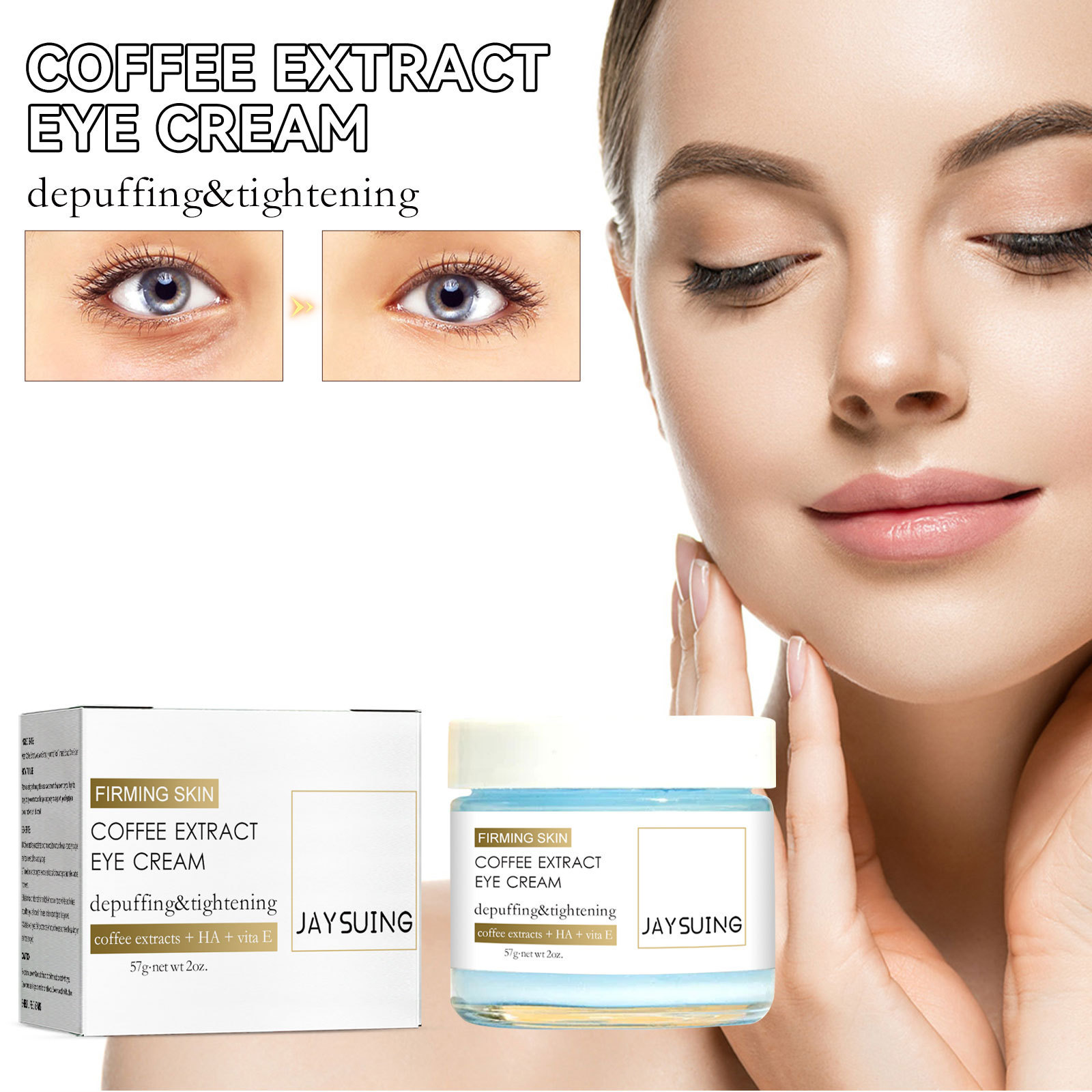 (1 PC) Caffeine Eye Firming Cream Lift Tightening Skin Dark Cycles Removal Eye Bags Fade Fine Lines Against Puffiness Skin Care Nourishing Eye Rejuvenating Serum