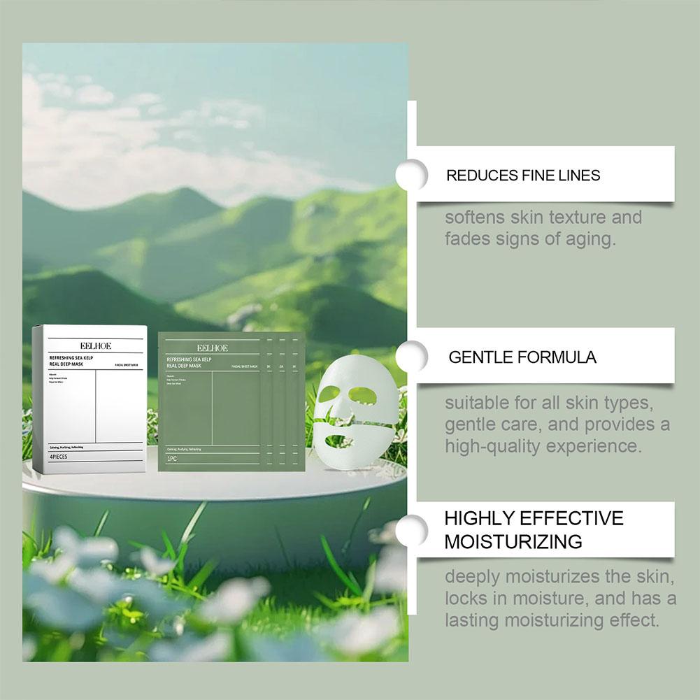 (1PC) Seaweed Face Mask Rejuvenation Hydration Tighten Skin Barrier Repair Smooth Long Lasting Moisturizing Improved Elasticity Facial Skin Care Masks