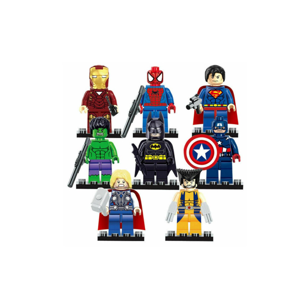 8Pcs Marvel Avengers Super Hero Comic Mini Figures Dc Minifigure Gift Fits LEGO