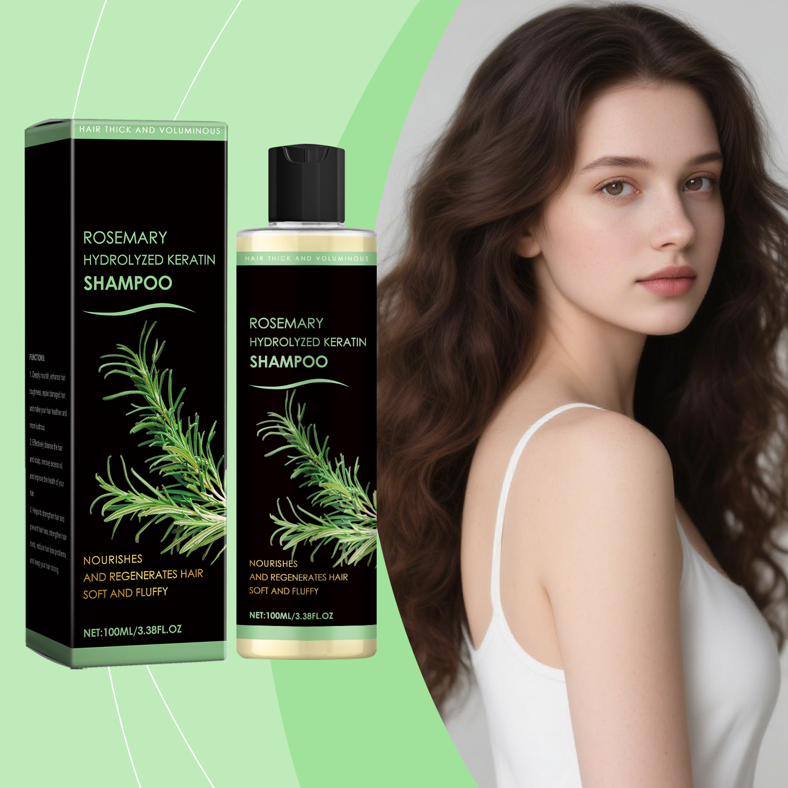 Rosemary Natural Shampoo Hair Thickness Loss Deep Nourishing Scalp Care Strengthen Repair Damaged Oil Control For Men Women