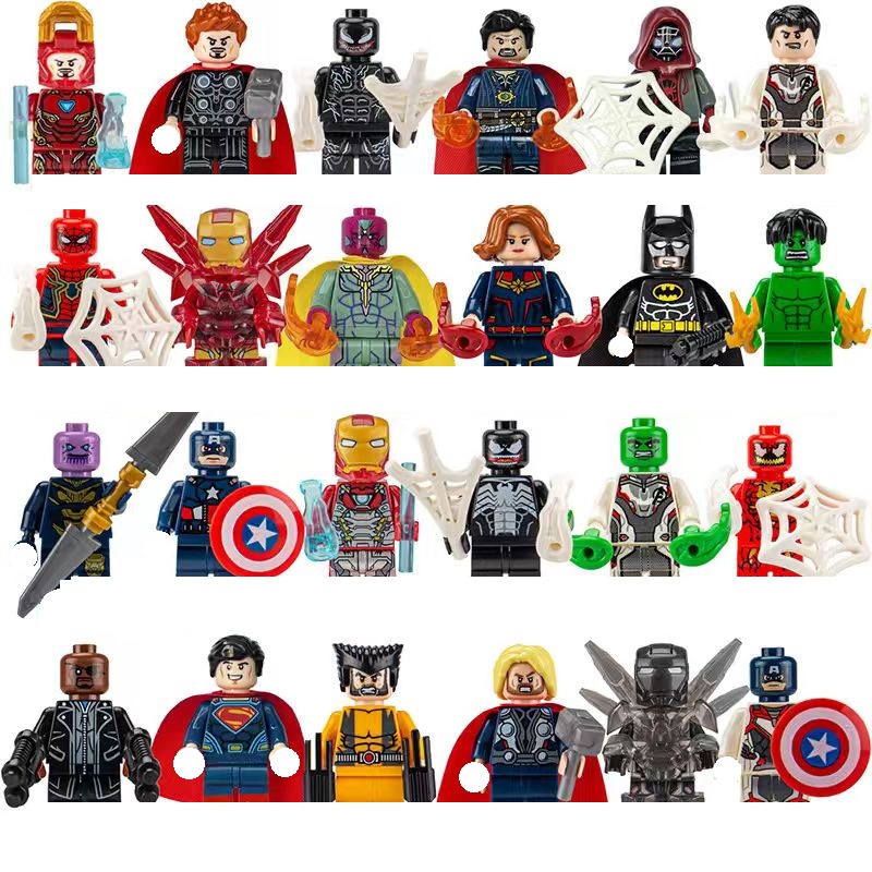 (30 pieces per set) Marvel Superhero Spider Man Iron Man Thanos Mini Building Blocks Anime Characters Children Toy Gifts