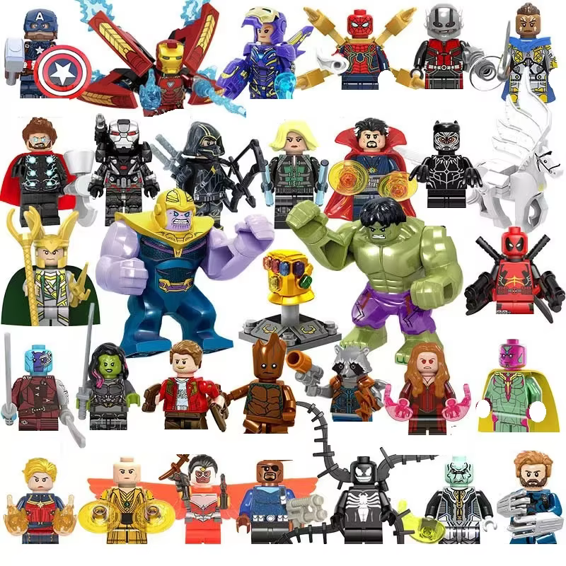 (30 pieces per set) Marvel Superhero Spider Man Iron Man Thanos Mini Building Blocks Anime Characters Children Toy Gifts