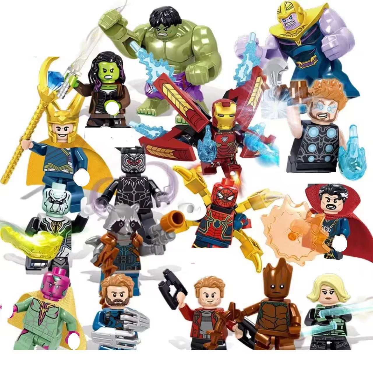 (30 pieces per set) Marvel Superhero Spider Man Iron Man Thanos Mini Building Blocks Anime Characters Children Toy Gifts