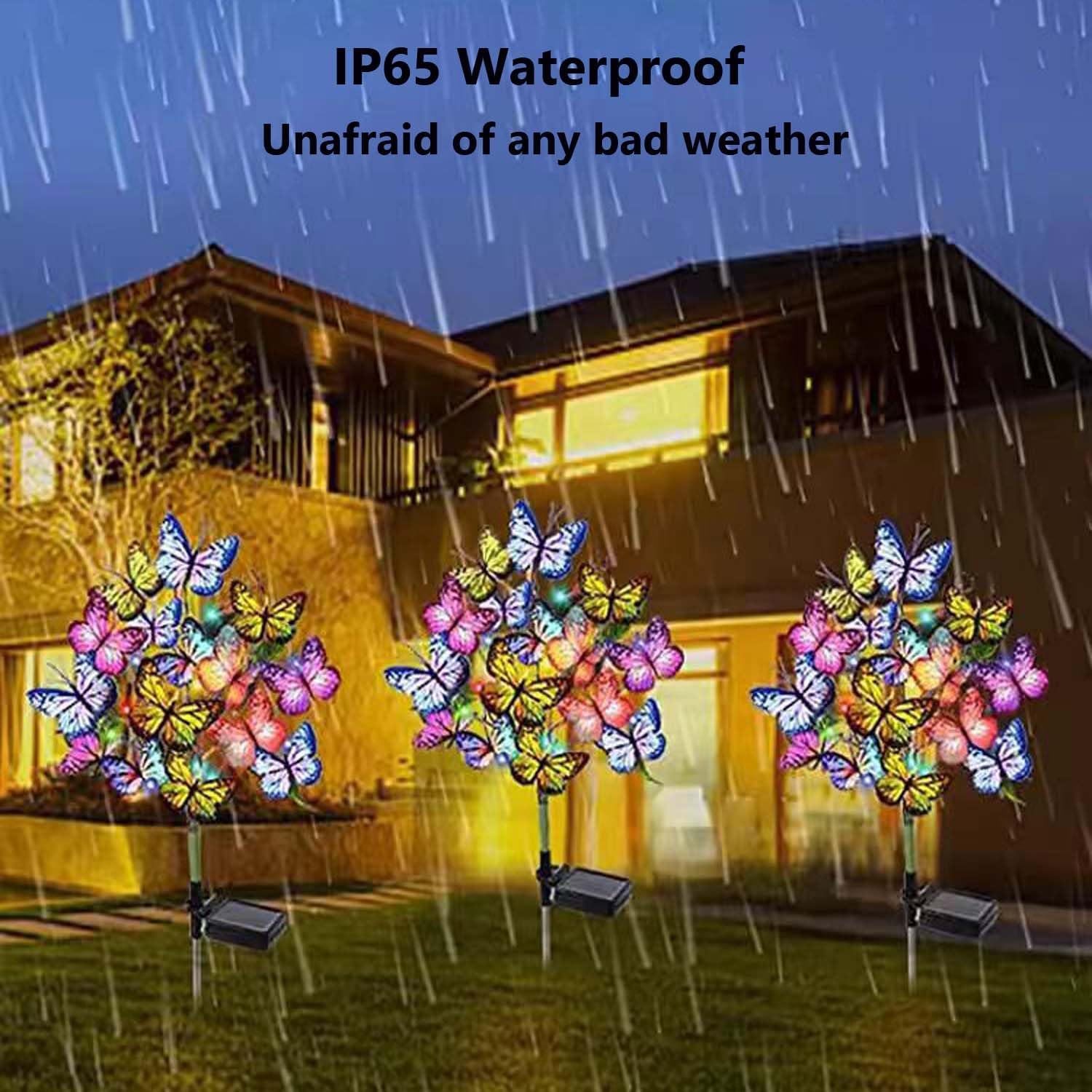 (Lily) Solar Lights Outdoor Garden Lights Solar Powered Colourful Changing Waterproof Garden Ornaments for Yard Patio Pathway Birthday Christmas Decorations