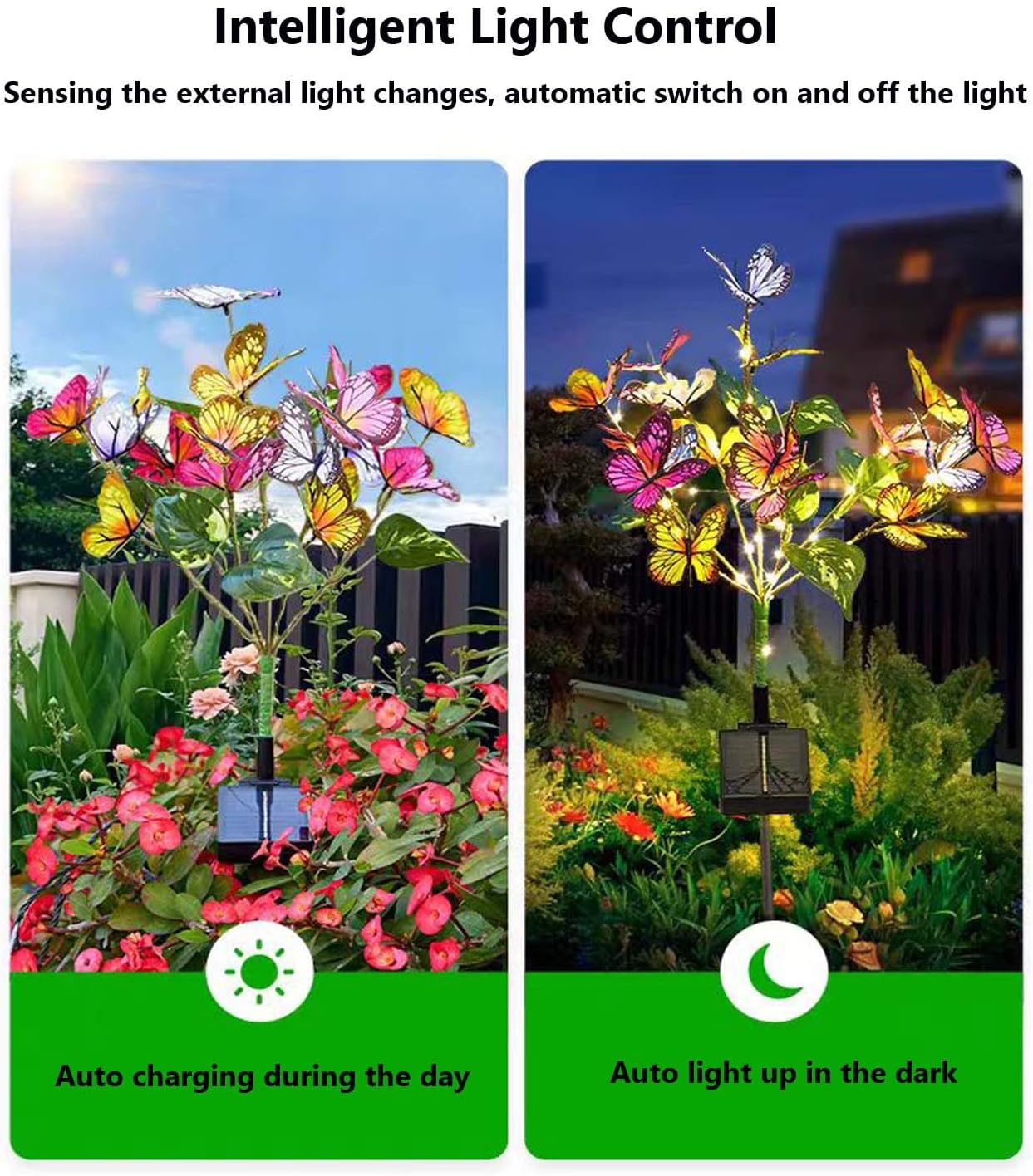 (Lily) Solar Lights Outdoor Garden Lights Solar Powered Colourful Changing Waterproof Garden Ornaments for Yard Patio Pathway Birthday Christmas Decorations