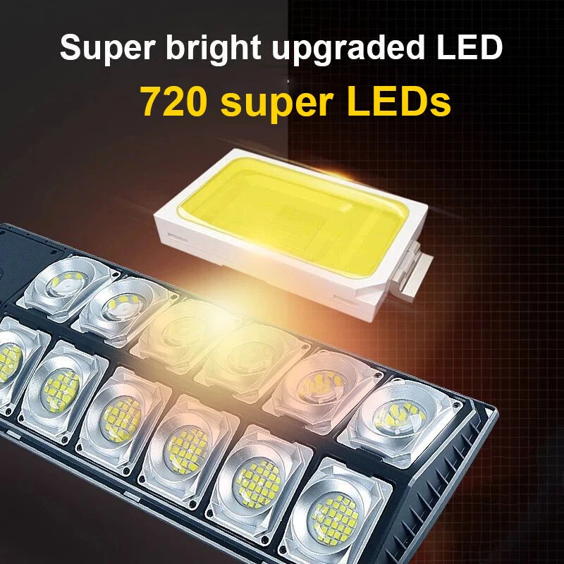 (720 leds) Solar LED Outdoor Light with Remote Control 720LED Waterproof Street Garden Lamp
