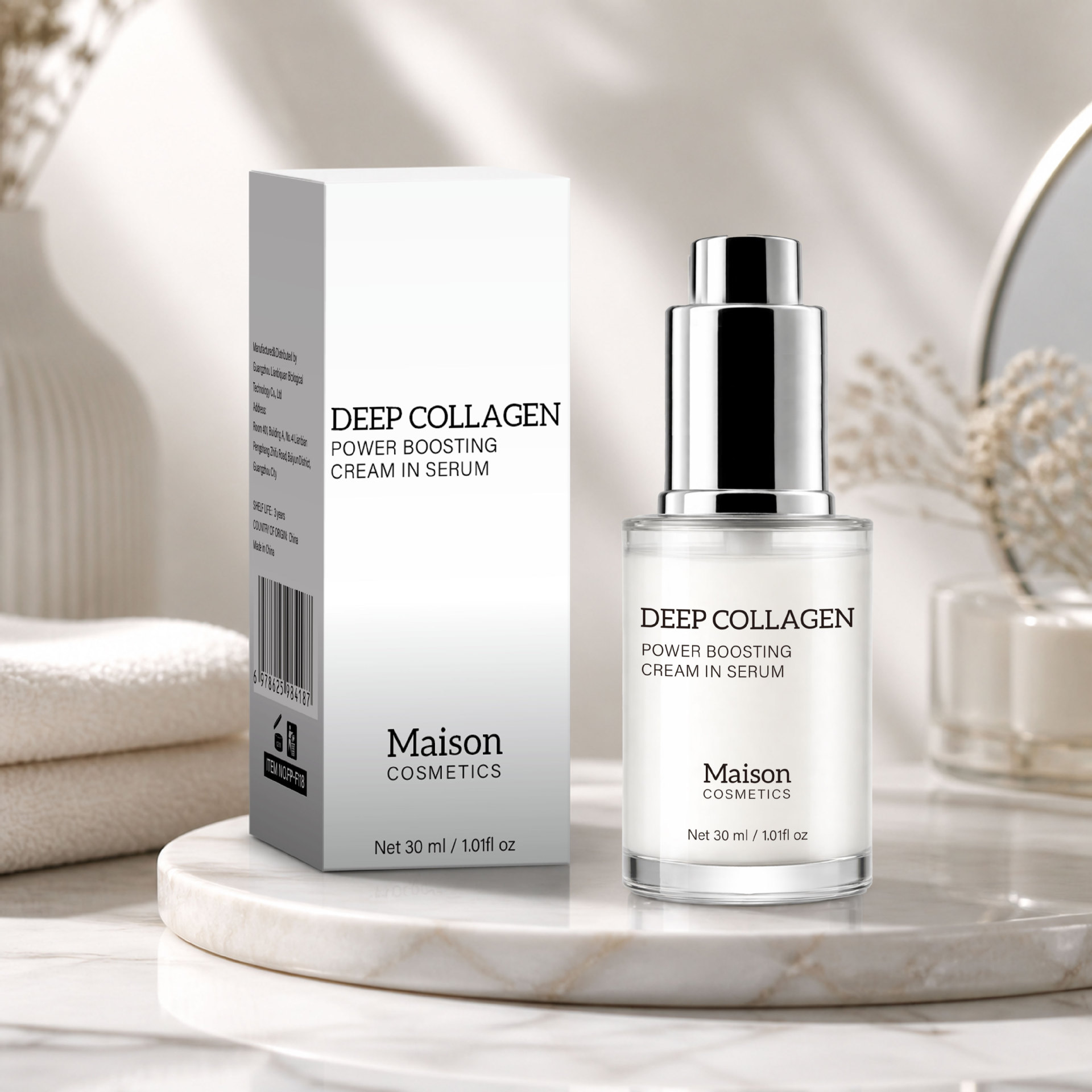 Deep Collagen Boosting Essence Cream For Firming Hydrating And Daily Anti Aging Face Treatment 30ml