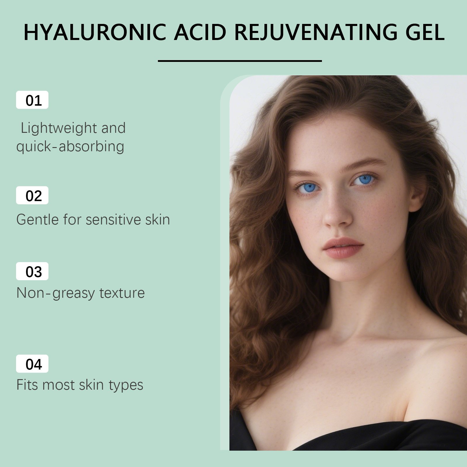 Hyaluronic Acid Revitalizing Gel For Hydrating Soothing And Softening Daily Gentle Face Care