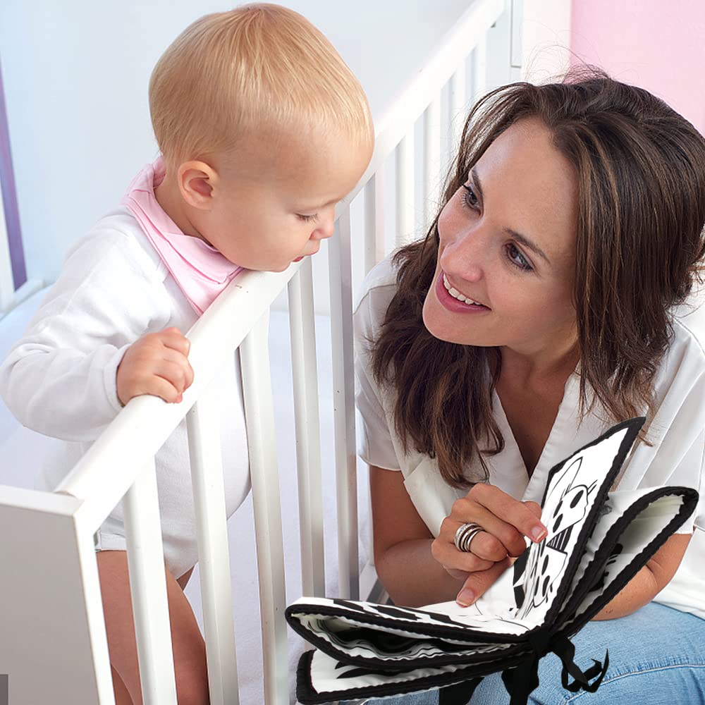 New Baby Soft Cloth Book Toys High Contrast Black and White  Babies Infants Early Educational Toys for 0 12 Months Newborn Gifts