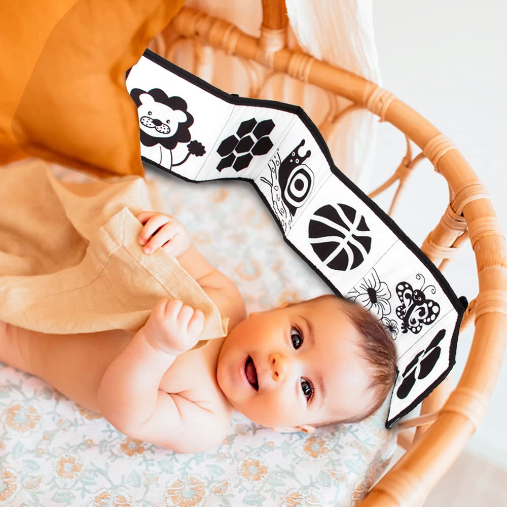 New Baby Soft Cloth Book Toys High Contrast Black and White  Babies Infants Early Educational Toys for 0 12 Months Newborn Gifts