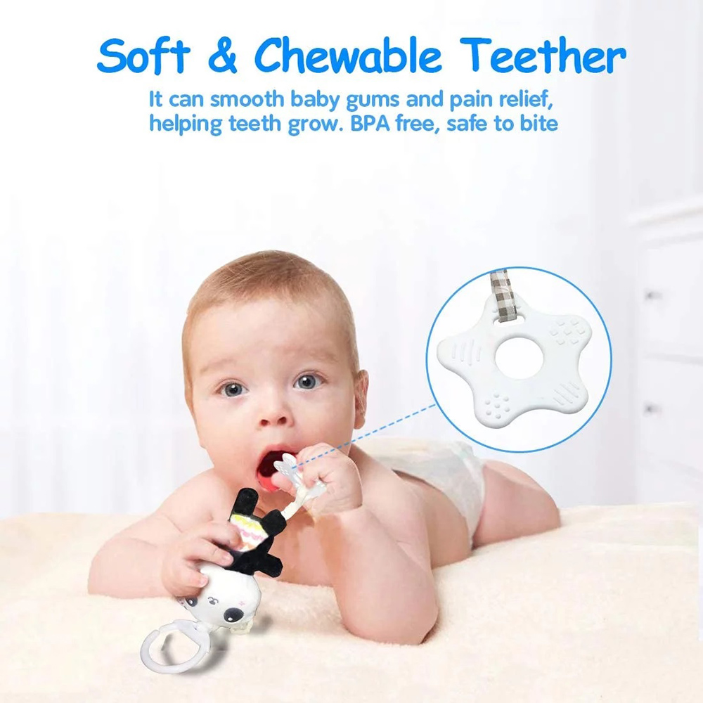 (rabbit) Baby Rattles with Teethers Soft Plush Stroller Car Seat Crib Baby Hanging Toys Development Infant Toy for Newborn Bebe Gifts
