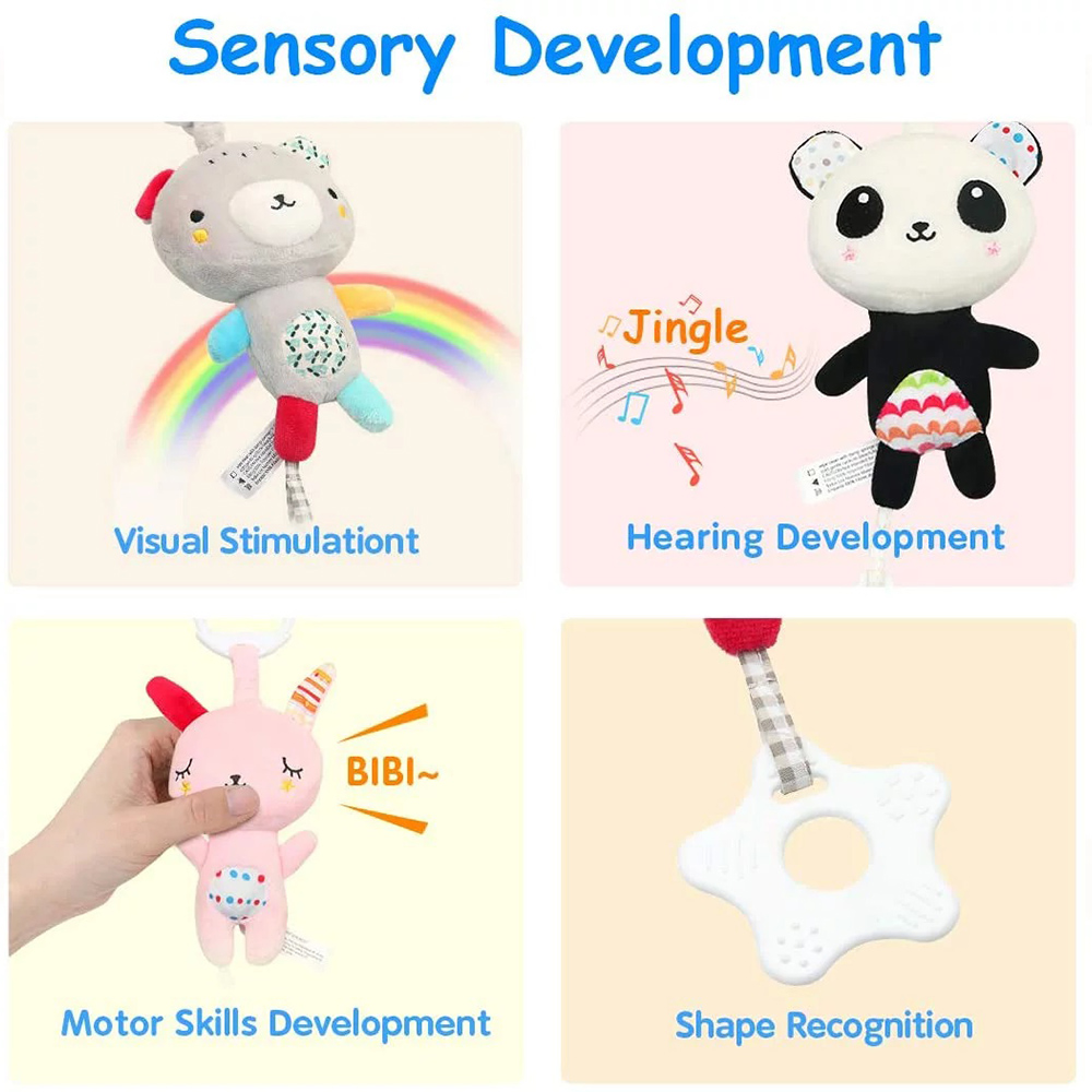 (rabbit) Baby Rattles with Teethers Soft Plush Stroller Car Seat Crib Baby Hanging Toys Development Infant Toy for Newborn Bebe Gifts