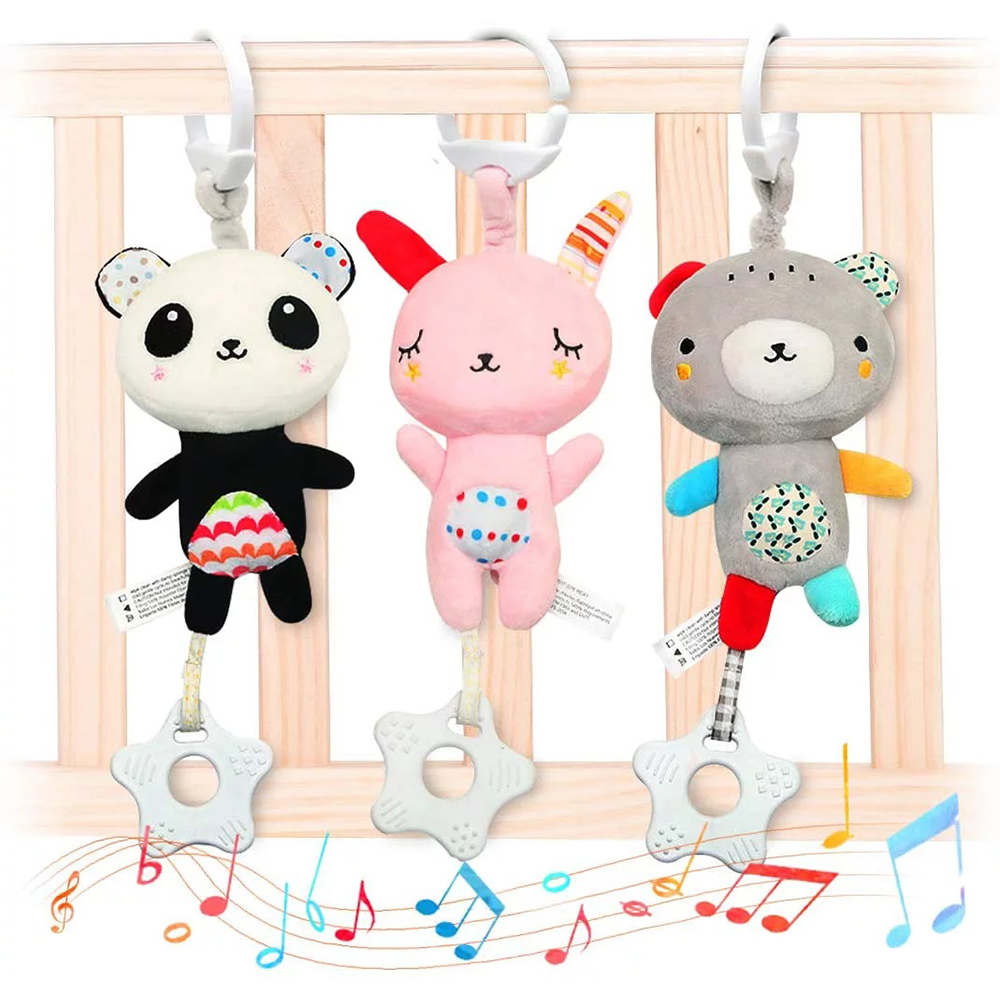 (rabbit) Baby Rattles with Teethers Soft Plush Stroller Car Seat Crib Baby Hanging Toys Development Infant Toy for Newborn Bebe Gifts