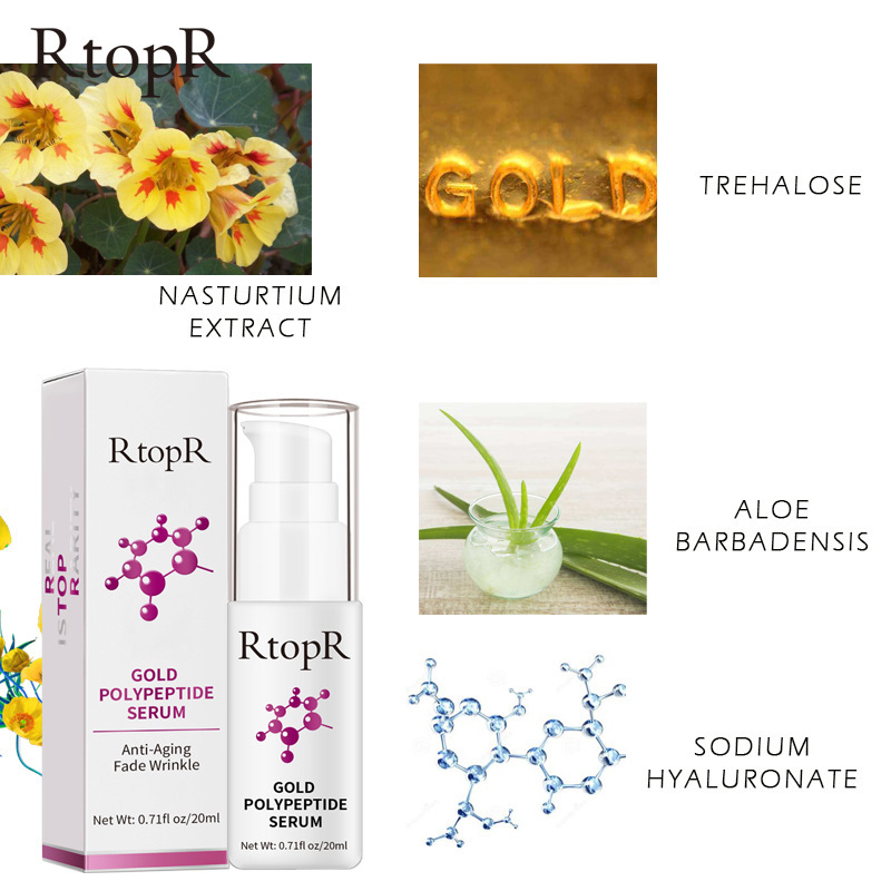 Gold Peptide Nourishing Essence For Face Firming Hydrating And Skin Rejuvenation Daily Anti Aging Care Serum 20ml
