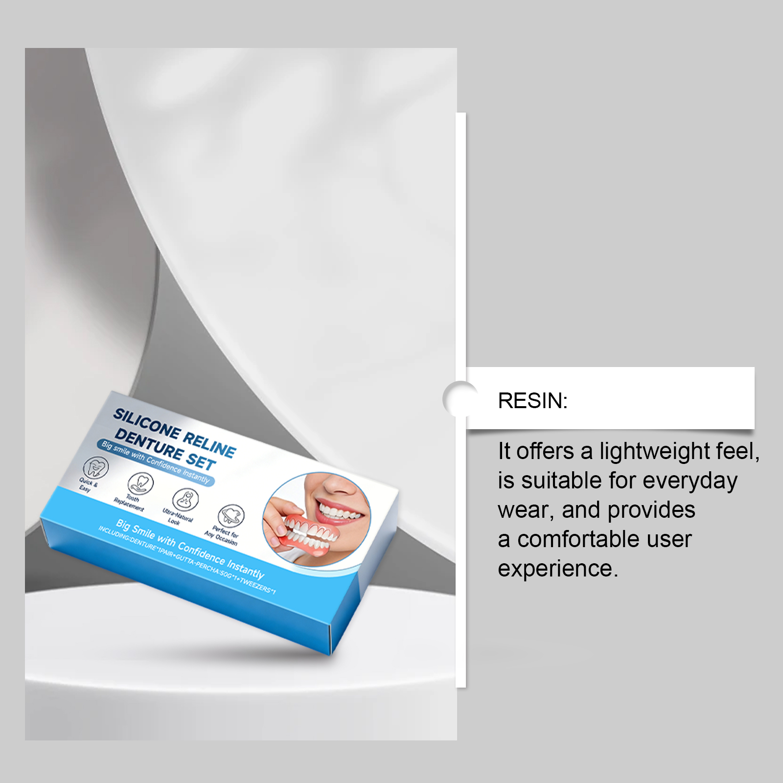 Denture Modifying Kit Comfortable Material Stable Wearing Easy Operation Convenient Improve Aesthetics Daily Care Set