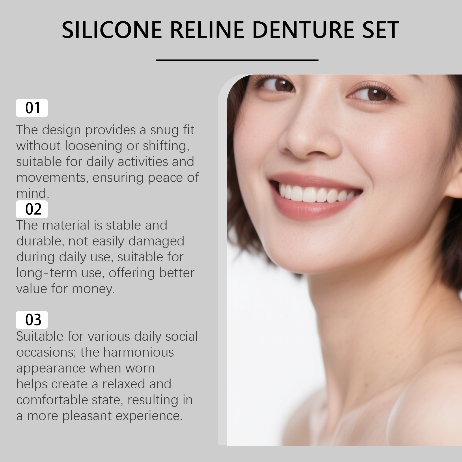 Denture Modifying Kit Comfortable Material Stable Wearing Easy Operation Convenient Improve Aesthetics Daily Care Set