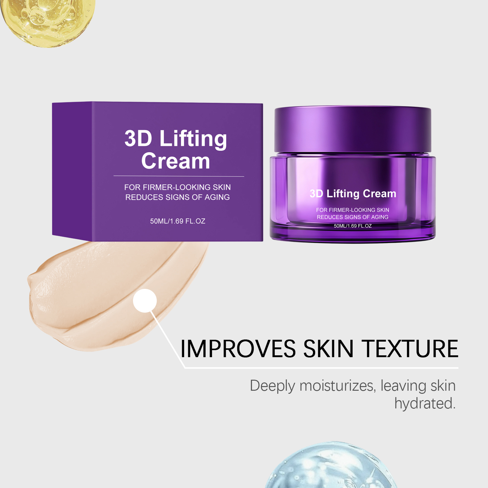 Facial Cream Daily Face Mild Skin Friendly Hydrating Moisturizing Nourishing Tender Smooth Fast Absorbed