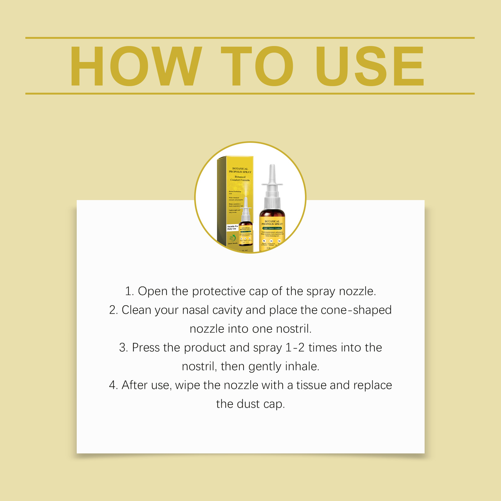 Plant Extract Propolis Spray Contains Multiple Botanical Essences Mild Cleansing Moisturizing Nose Daily Care Portable For Regular Use