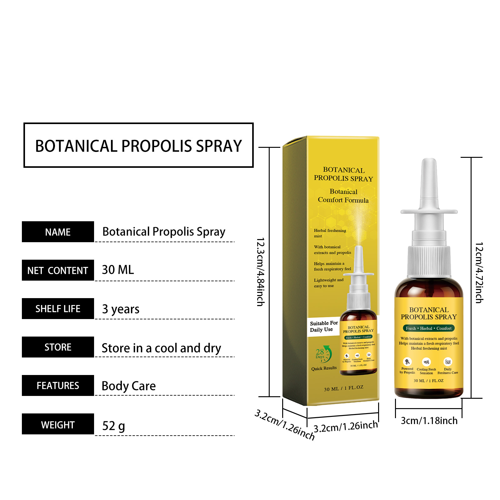 Plant Extract Propolis Spray Contains Multiple Botanical Essences Mild Cleansing Moisturizing Nose Daily Care Portable For Regular Use