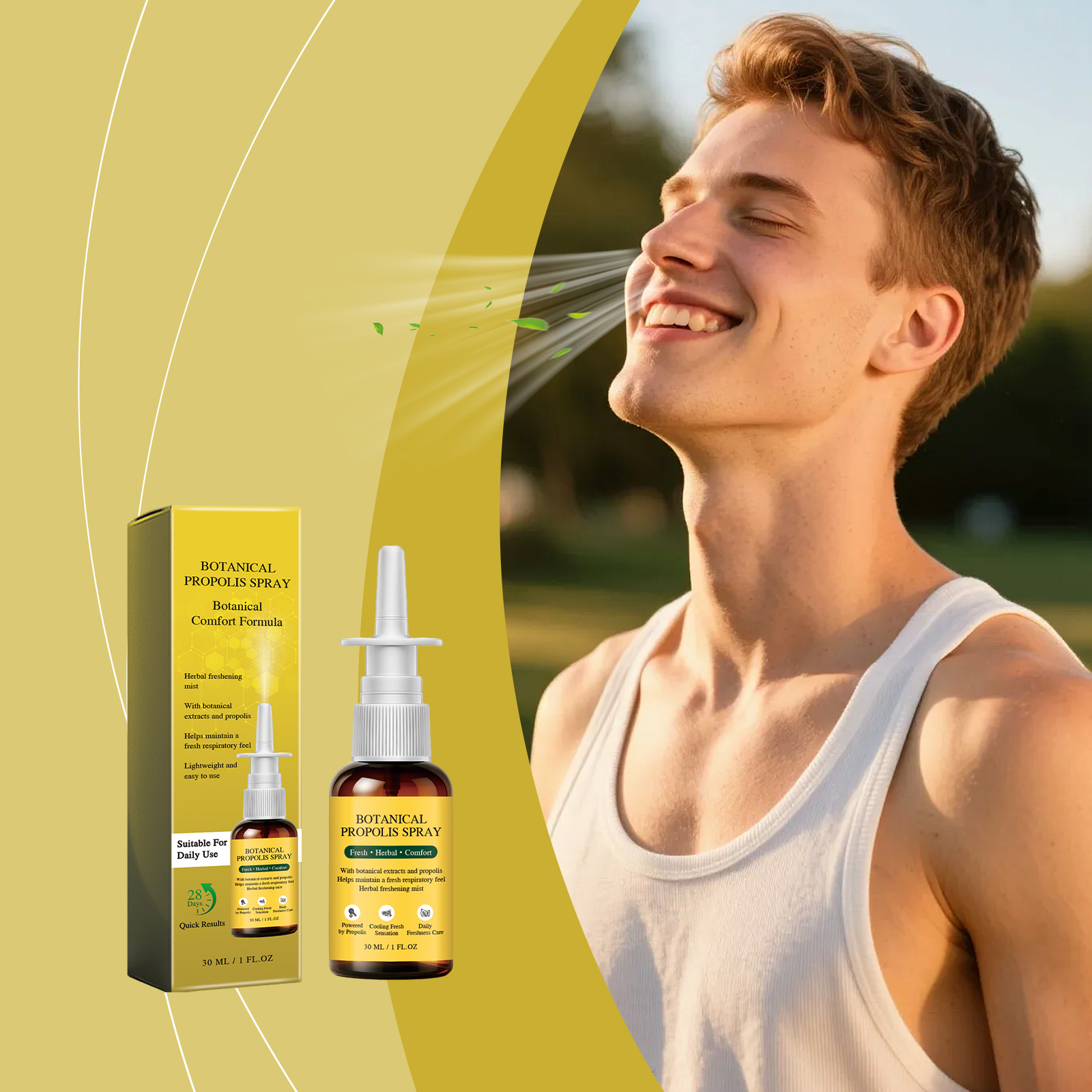 Plant Extract Propolis Spray Contains Multiple Botanical Essences Mild Cleansing Moisturizing Nose Daily Care Portable For Regular Use