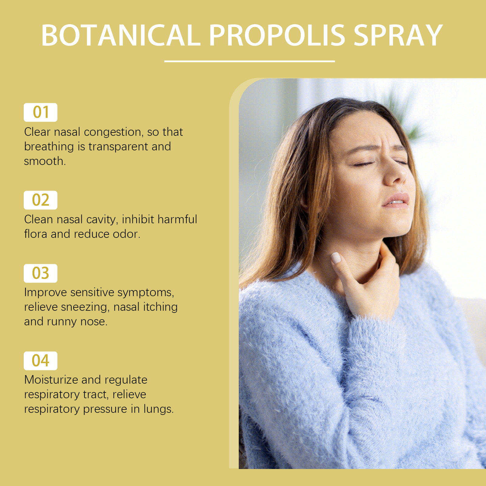 Plant Extract Propolis Spray Contains Multiple Botanical Essences Mild Cleansing Moisturizing Nose Daily Care Portable For Regular Use